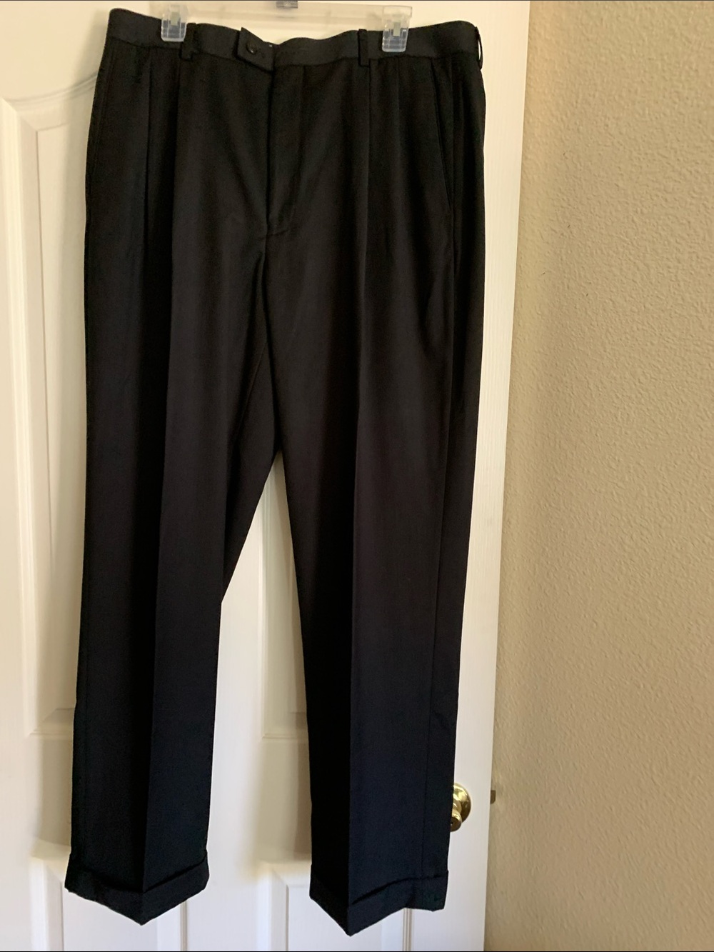 Louis Raphael Black Pleated Dress Trousers